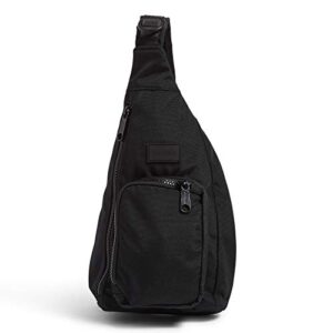 vera bradley women’s recycled lighten up reactive mini sling backpack, black, one size
