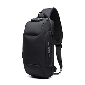 ozuko sling backpack usb anti-theft men’s chest bag casual shoulder bag