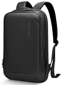 mark ryden slim laptop backpack for men, high tech backpack with scratch resistant shell and usb charging port, waterproof business backpack ideal for working, commuting, daily