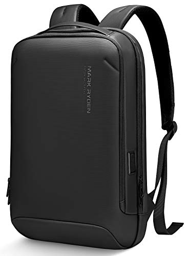 MARK RYDEN Slim Laptop Backpack for Men, High Tech Backpack with Scratch Resistant Shell and USB Charging Port, Waterproof Business Backpack Ideal for Working, Commuting, Daily