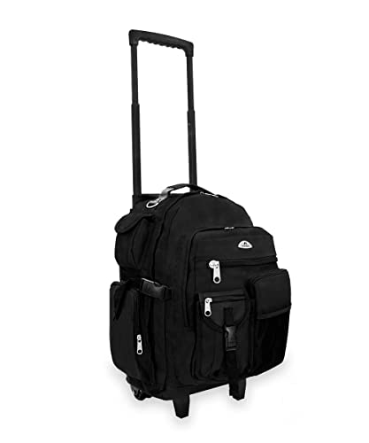 Everest Deluxe Wheeled Backpack, Black, One Size