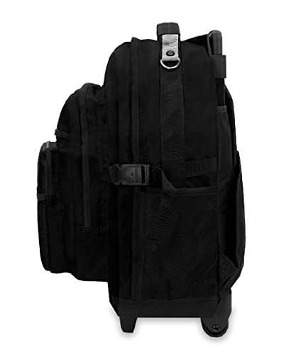 Everest Deluxe Wheeled Backpack, Black, One Size