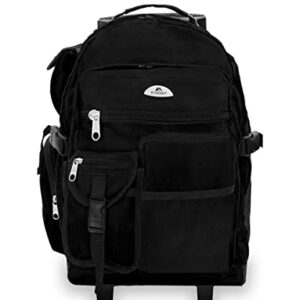 Everest Deluxe Wheeled Backpack, Black, One Size