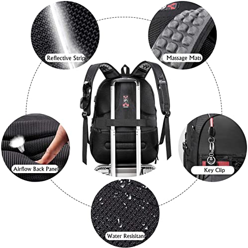 Laptop Backpack, Extra Large 17 Inch Business Travel Backpack with USB Charging Port Earphone Hole, Durable Water Resistant Work Computer Backpack College/High School Bags for Men/Women/Boys