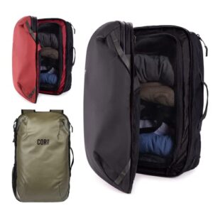 cor surf travel backpack flight approved carry on laptop backpack with secret passport pockets | large daypack business weekender luggage backpack for men women the island hopper (28l black)