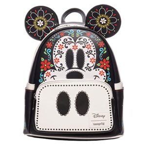 loungefly mickey mouse dia de los muertos sugar skull mickey mini-backpack – entertainment earth exclusive