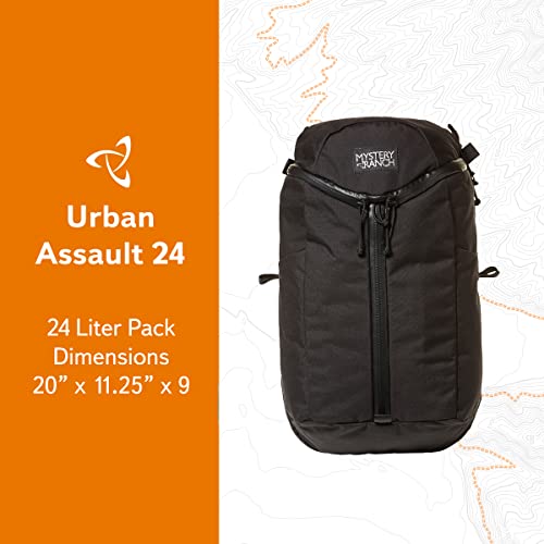 Mystery Ranch Urban Assault 24 Backpack - Military Inspired Rucksacks, Black, 24L