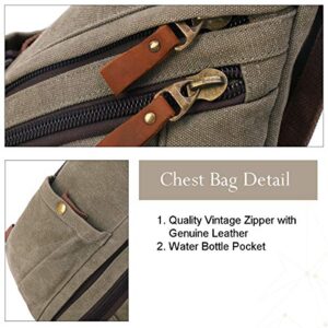 Canvas Sling Bag - Small Crossbody Backpack Shoulder Casual Daypack Rucksack for Men Women Outdoor Cycling Hiking Travel