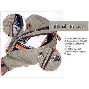 Canvas Sling Bag - Small Crossbody Backpack Shoulder Casual Daypack Rucksack for Men Women Outdoor Cycling Hiking Travel