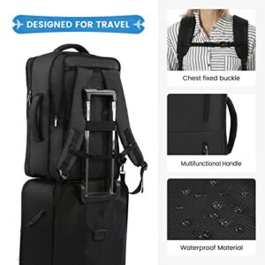 LOVEVOOK Travel Backpack for Women Men, Carry On Backpack 17Inch Laptop Backpacks Luggage Backpack Suitcase with Shoe Compartment with 6 Packing Cubes, with USB Port Flight Approved, Black