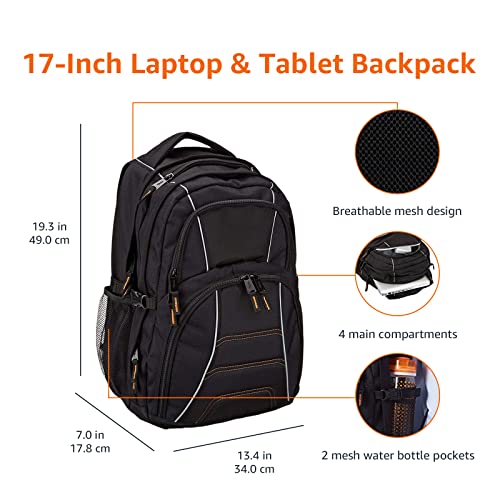 Amazon Basics Laptop Backpack - Fits Up to 17-Inch Laptops