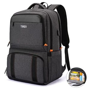 lunch backpack, insulated cooler backpack lunch box for men women, 15.6 inches rfid blocking laptop backpack with usb port, water resistant leak-proof lunch bag for work school picnics hiking black