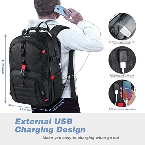 ZOMFELT Extra Large Laptop Backpack, Anti Theft TSA Travel 17.3 inch Laptop Backpack with USB Charging Port, Business College Backpack School Computer Bag for Women & Men