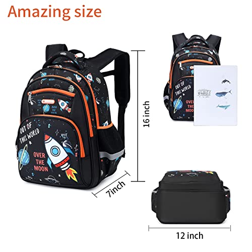 Kids Backpack for Boys Elementary Kindergarten Preschool School Bag 16 inch Multifunctional Cute Large Capacity