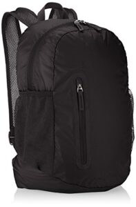 amazon basics lightweight packable hiking travel day pack backpack – 17.5 x 17.5 x 11.5 inches, 25 liter, black