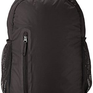 Amazon Basics Lightweight Packable Hiking Travel Day Pack Backpack - 17.5 x 17.5 x 11.5 Inches, 25 Liter, Black