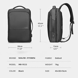 Small Business Backpack,Intelligent 3in1 Slim Laptop Backpack For Men&Women Fits 15.6 Laptop With USB Port Casual Daypack Commute Bag Executive Briefcase,Black