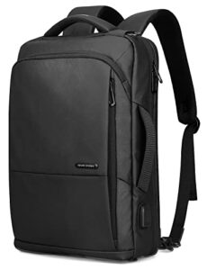 small business backpack,intelligent 3in1 slim laptop backpack for men&women fits 15.6 laptop with usb port casual daypack commute bag executive briefcase,black