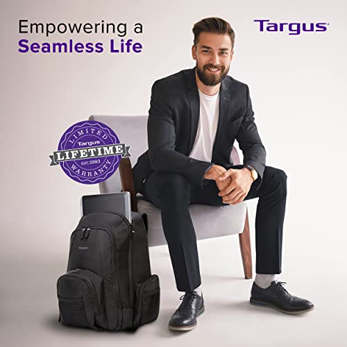 Targus Laptop Backpack for Laptops up to 16-inches Water Resistant Travel Backpack for Business Commuters School Bag College Computer Backpack for Men/Women Large Backpack Travel Gifts, Black (CVR600)