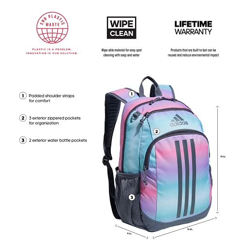 adidas Back to School BTS Creator Backpack, Gradient Rose Tone Pink/Onix Grey, One Size