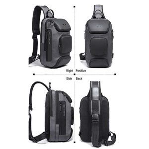 OZUKO Sling Backpack Sling Bag Crossbody Backpack Shoulder Casual Daypack Rucksack for Men (Black1)