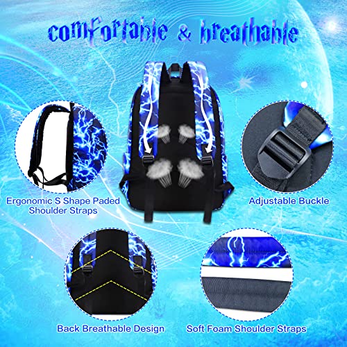 Starry Blue Laptop Bookbag for Men Waterproof Travel Bag Backpack for School Boys 16.5 inch