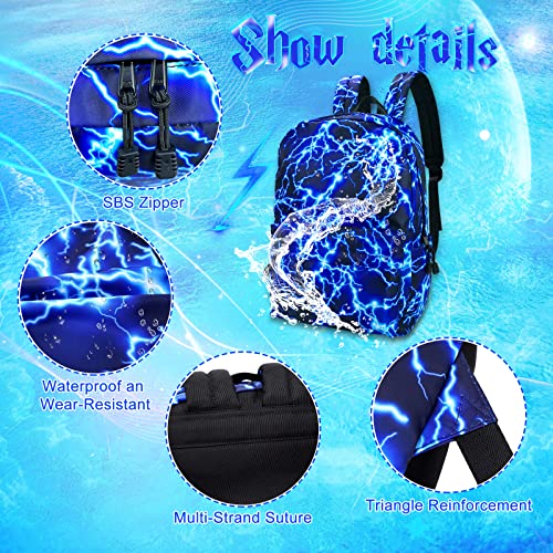 Starry Blue Laptop Bookbag for Men Waterproof Travel Bag Backpack for School Boys 16.5 inch