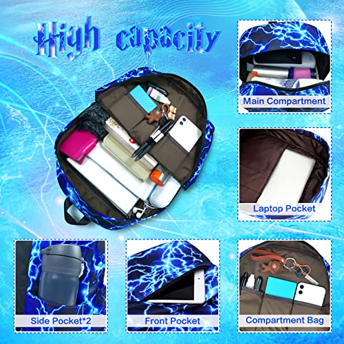 Starry Blue Laptop Bookbag for Men Waterproof Travel Bag Backpack for School Boys 16.5 inch