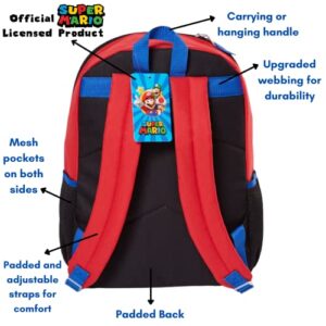 RALME Super Mario Backpack with Lunch Box Set for Boys & Girls, 16 inch, Value Bundle