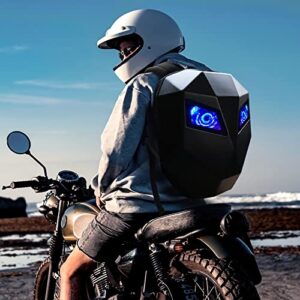 Tesinll LED Motorcycle Backpack, Led Backpack with Programmable & Full Color Screen, Waterproof Helmet Backpack for Men, Riding backpack, Laptop Backpack 16 Inch (Black)