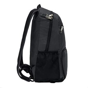Travelon Anti-theft Packable Backpack, Black, Open 10.5 x 17 x 6 Packed 10.5 x 6 x 1