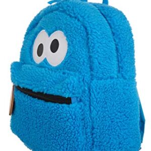 Sesame Street Toddler Cookie Monster Backpack, Back to School Bookbag for Toddler, Plush Zippered Bag