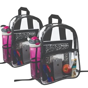 bags for less [set of 2] clear backpack – security approved – straps & front accessory pocket