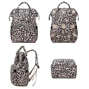 Leopard Women Laptop Backpack, Xunteny College School Backpack Bookbag 15.6 Inch Computer Backpacks for Work Business Travel