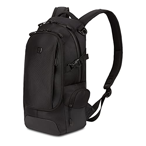 SwissGear 3598 Backpack Narrow Daypack, Black Ballistic, 18-Inch