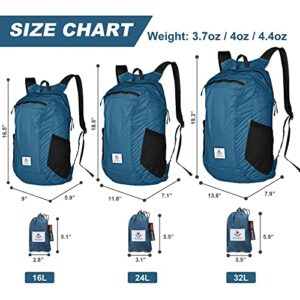 4Monster Hiking Daypack,Water Resistant Lightweight Packable Backpack for Travel Camping Outdoor (Blue, 24L)