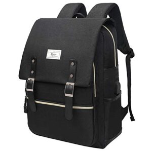 ronyes unisex college bag fits up to 15.6’’ laptop casual rucksack waterproof school backpack daypacks (allblackwithusb)