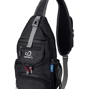 WATERFLY Packable Small Crossbody Sling Backpack Shoulder Chest Bag Daypack for Hiking Traveling