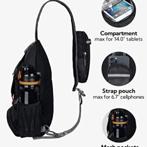 WATERFLY Packable Small Crossbody Sling Backpack Shoulder Chest Bag Daypack for Hiking Traveling