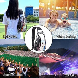 Clear Sling Bag, Stadium Approved Small PVC Crossbody Backpack, Transparent Casual Chest Daypack for Hiking, Stadium or Concerts, Black