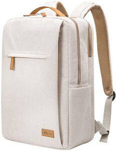 hp hope smart backpack for women travel, durable carry on backpack with usb charging port & wet pocket fits 15.6 inch laptop, beige