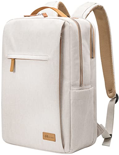 Hp hope Smart Backpack for Women Travel, Durable Carry On Backpack with USB Charging Port & Wet Pocket Fits 15.6 Inch Laptop, Beige