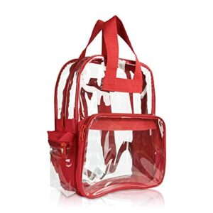 dalix wholesale clear backpacks small book bags 50 pcs in red