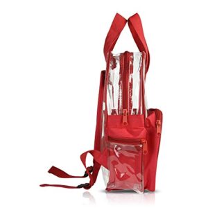 DALIX Wholesale Clear Backpacks Small Book Bags 50 Pcs in Red