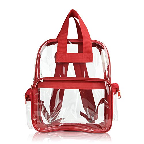 DALIX Wholesale Clear Backpacks Small Book Bags 50 Pcs in Red