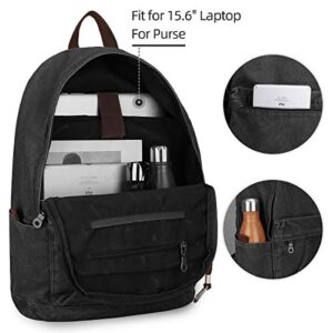 Canvas Backpack Lightweight Travel Daypack Student Rucksack Laptop Backpack One_Size