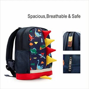 LESNIC Kids Dinosaur Backpack with Leash, Buckles in the Front , CPC Certified Medium Rucksack for 1-6 Years Old Boys & Girl, Dinosaur Rucksack Toddler Kids Bag 25 10 30.3cm/10 4 12in