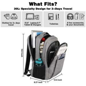 Laptop Backpack, Laptop Backpack 15.6 inch, TSA Durable Business Travel Laptops Backpack with USB Charging Port, Water Resistant College School Computer Bag Gifts for Men & Women Fits Notebook, Grey