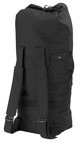 Rothco Gi Style Canvas Double Strap Duffle Bag, Black