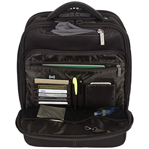 Kenneth Cole Reaction Manhattan Commuter Slim Backpack 16" Laptop Computer & Tablet Travel, Business, Work, School Bookbag, Brown, Colombian Leather
